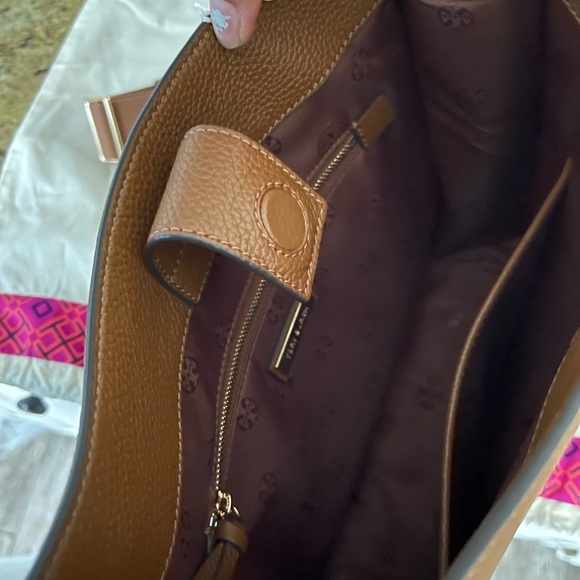 New Tory Burch Thea web large shoulder / crossbody bag moose - Picture 9 of 10